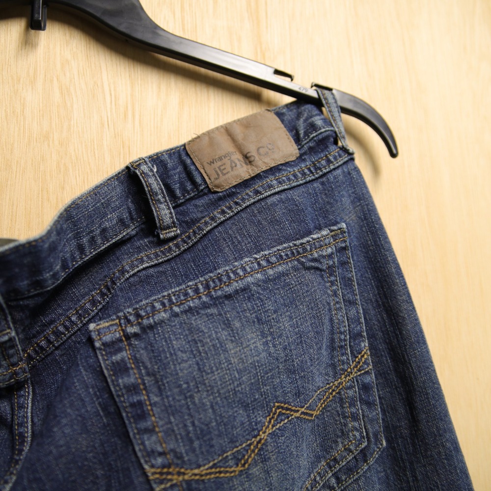 Wrangler Jeans Co Mens 40x30 Relaxed Straight Dark Wash Denim Blue Jeans 99APWEB - Picture 3 of 6